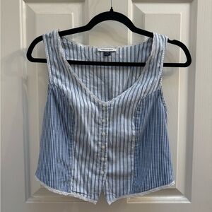 American Eagle Outfitters Striped V-Neck Corset